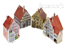 Papírový model - Městské domy Hameln (768)