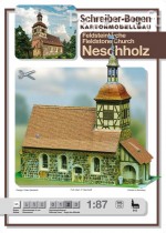 Papírový model - kamenný kostel Neschholz (813)