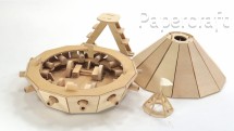 Dřevěný model Da Vinciho tanku