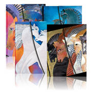Diáře, zápisníky a adresáře Paperblanks kolekce Laurel Burch Mystical Horses