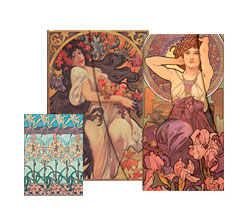 Diáře, zápisníky a adresáře Paperblanks kolekce Mucha Collection