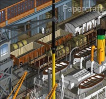 Papírový model / vystřihovánka - Diorama hamburského přístavu I. (3476)