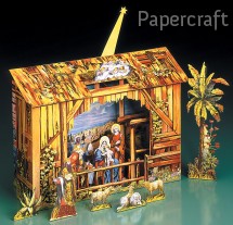Papírový model - Malý vánoční Betlém (589)
