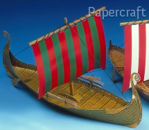 Papírový model - Dvě lodě Vikingů (605)