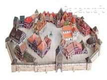 Papírový model / vystřihovánka - Středověké městečko (729)