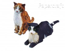 Papírový model - dvě kočky (805)