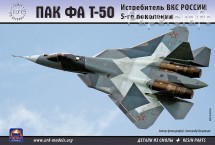 Ruská stíhačka PAK FA T-50 5. generace, díly z pryskyřice